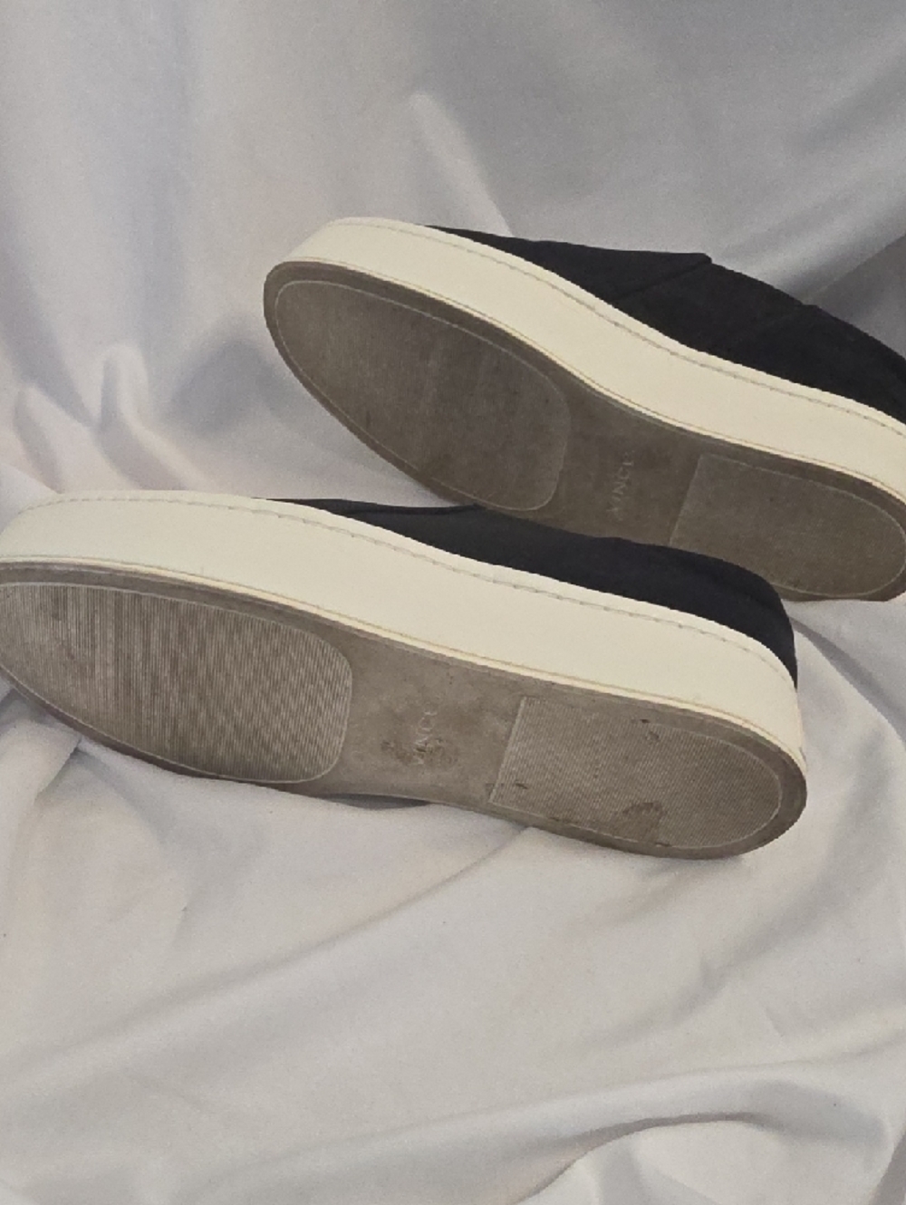 Vince Black Slip-On Platform Sneakers with White Sole - Picture 4 of 4